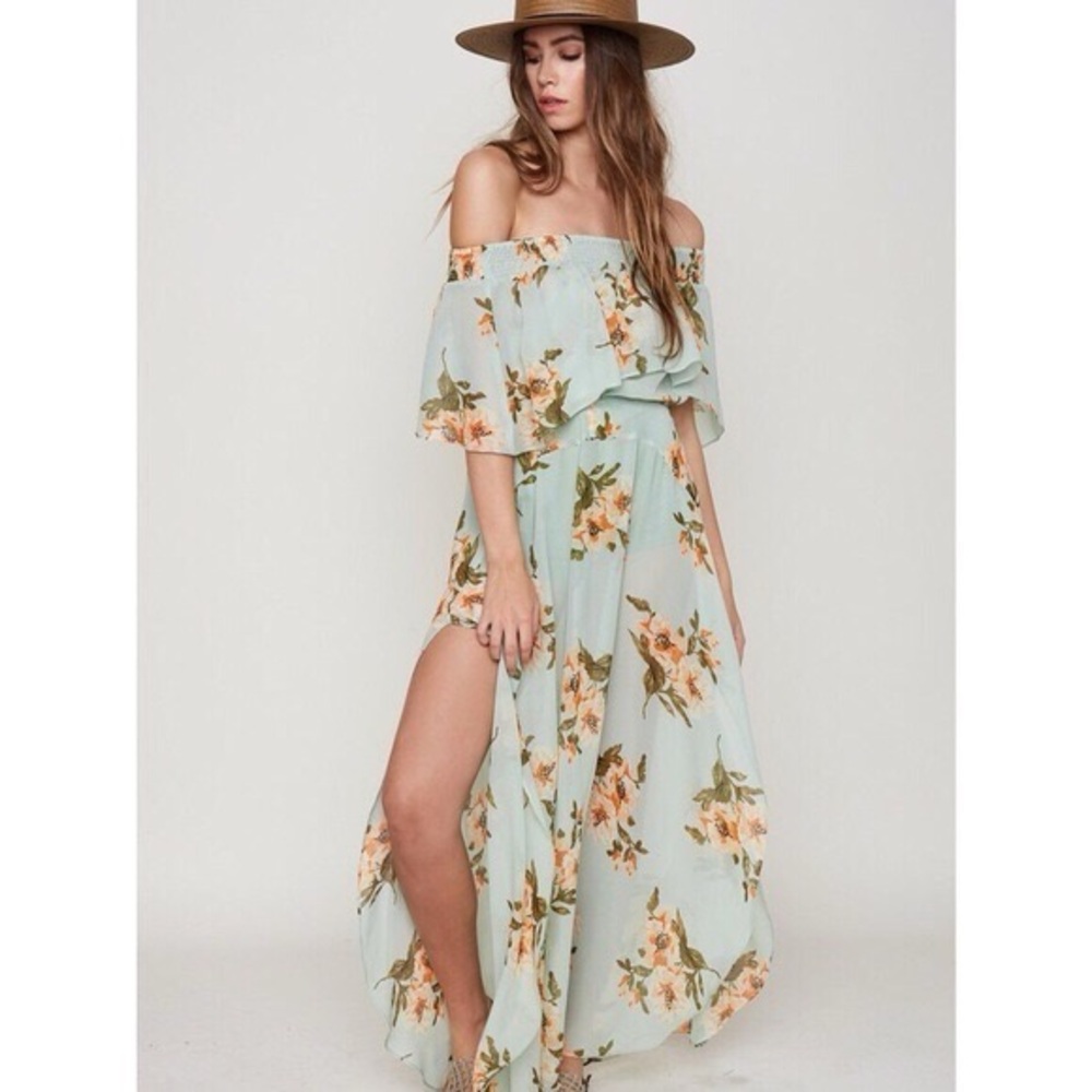 Flynn Skye Floral Off-Shoulder Maxi Dress